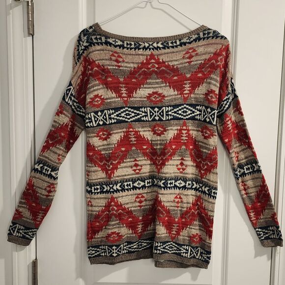 Denim & Supply Ralph Lauren Aztec Fair Isle Sweater Southwest Pattern Cotton S/P - Picture 2 of 6